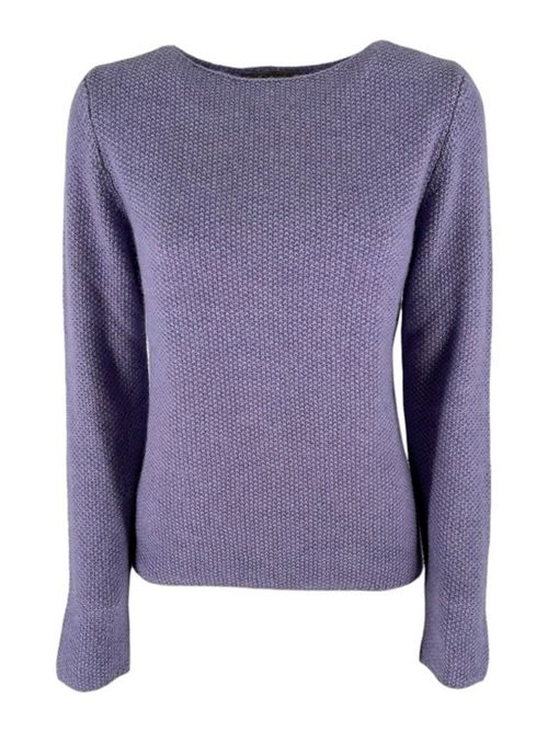 Women's lilac melange crew-neck sweater La fileria | 23211-39911707